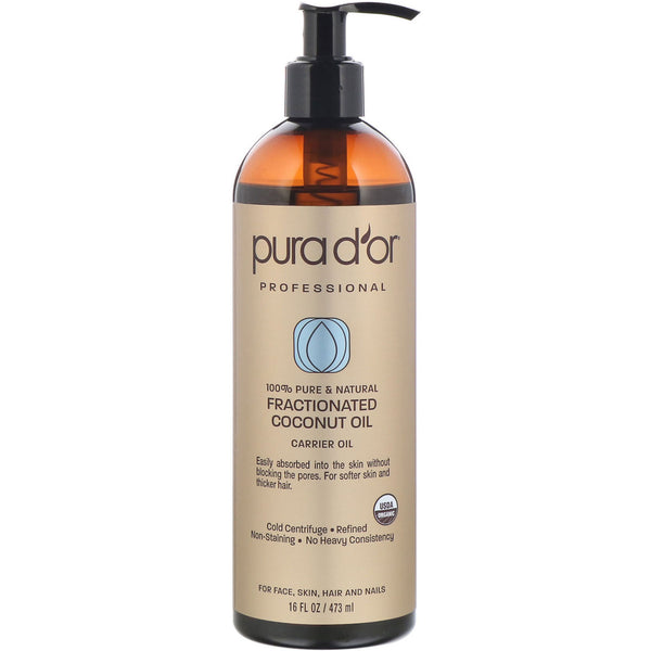 Pura D'or, Professional, Fractionated Coconut Oil, 16 fl oz (473 ml) - The Supplement Shop