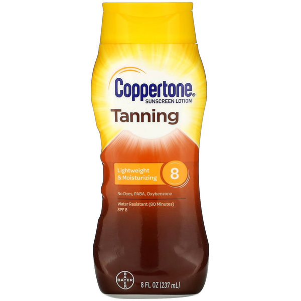 Coppertone, Tanning, Lightweight And Moisturizing, SPF 8, 8 fl oz (237 ml) - The Supplement Shop