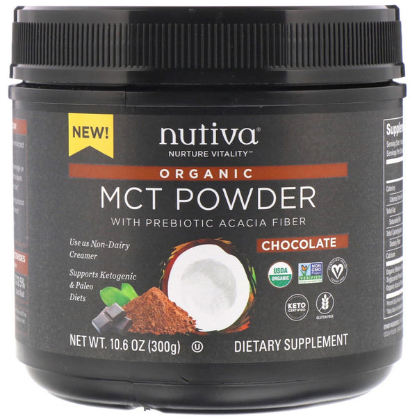 Nutiva, Organic MCT Powder, Chocolate, 10.6 oz (300 g) - The Supplement Shop