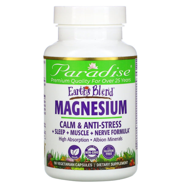 Paradise Herbs, Earth's Blend, Magnesium, 90 Vegetarian Capsules - The Supplement Shop