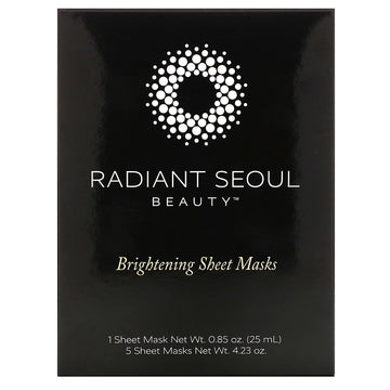 Radiant Seoul, Brightening Sheet Mask, 5 Sheet Masks, 0.85 fl oz (25 ml) Each