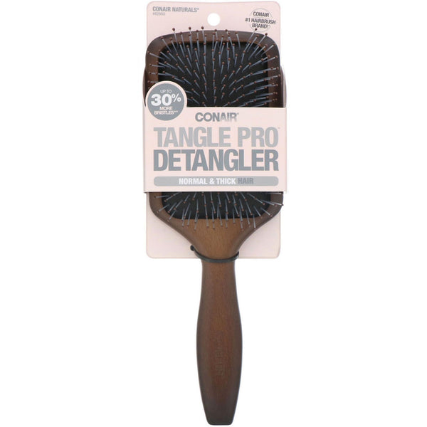 Conair, Tangle Pro Detangler, Normal & Thick Hair, Wood Paddle Hair Brush, 1 Brush - The Supplement Shop