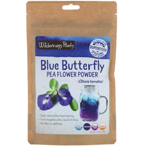 Wilderness Poets, Blue Butterfly Pea Flower Powder, 3.5 oz (99 g) - The Supplement Shop