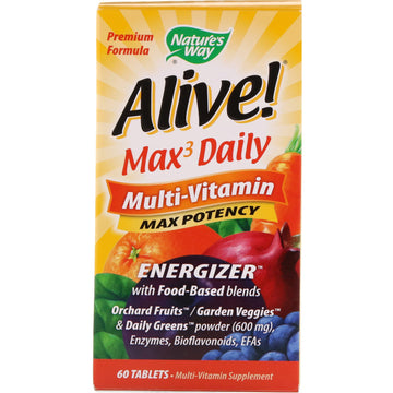 Nature's Way, Alive! Max3 Daily, Multi-Vitamin, 60 Tablets