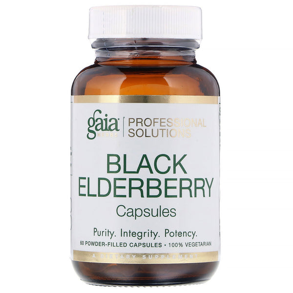 Gaia Herbs Professional Solutions, Black Elderberry, 60 Powder-Filled Capsules - The Supplement Shop