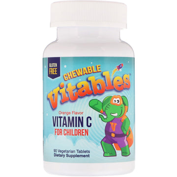 Vitables, Vitamin C Chewables for Children, Orange Flavor, 90 Vegetarian Tablets