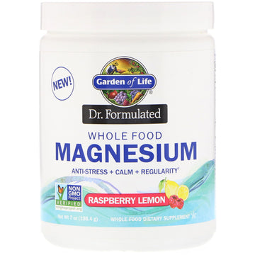 Garden of Life, Dr. Formulated, Whole Food Magnesium Powder, Raspberry Lemon, 7 oz (198.4 g)