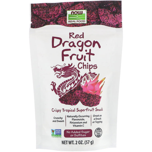 Now Foods, Real Foods, Red Dragon Fruit Chips, 2 oz (57 g) - The Supplement Shop