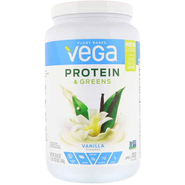 Vega, Protein & Greens, Vanilla Flavored, 1.67 lbs (760 g) - The Supplement Shop