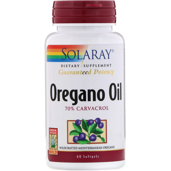 Solaray, Oregano Oil, 70% Carvacrol, 60 Softgels - The Supplement Shop