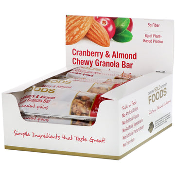 California Gold Nutrition, Foods, Cranberry & Almond Chewy Granola Bars, 12 Bars, 1.4 oz (40 g) Each