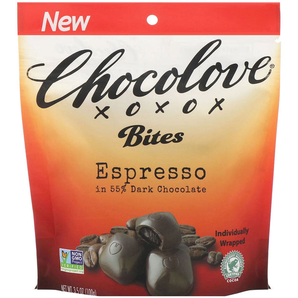 Chocolove, Bites, Espresso in 55% Dark Chocolate, 3.5 oz (100 g) - The Supplement Shop