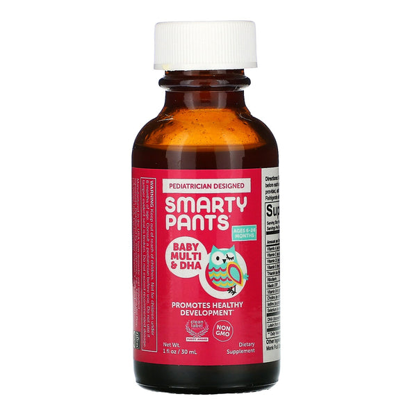 SmartyPants, Baby Multivitamin & DHA , Ages 6-24 Months, 1 fl oz (30 mL) - The Supplement Shop