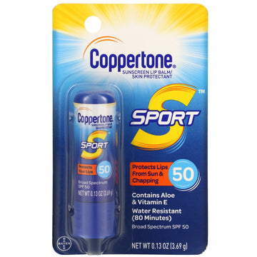 Coppertone, Sport, Sunscreen Lip Balm, SPF 50,  0.13 oz (3.69 g)