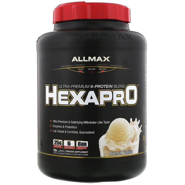 ALLMAX Nutrition, Hexapro, Ultra-Premium 6-Protein Blend, French Vanilla, 5 lbs (2.27 kg) - The Supplement Shop