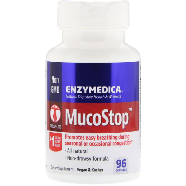 Enzymedica, MucoStop, 96 Capsules - The Supplement Shop