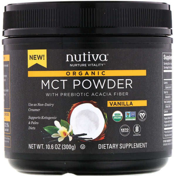 Nutiva, Organic MCT Powder, Vanilla, 10.6 oz (300 g) - The Supplement Shop