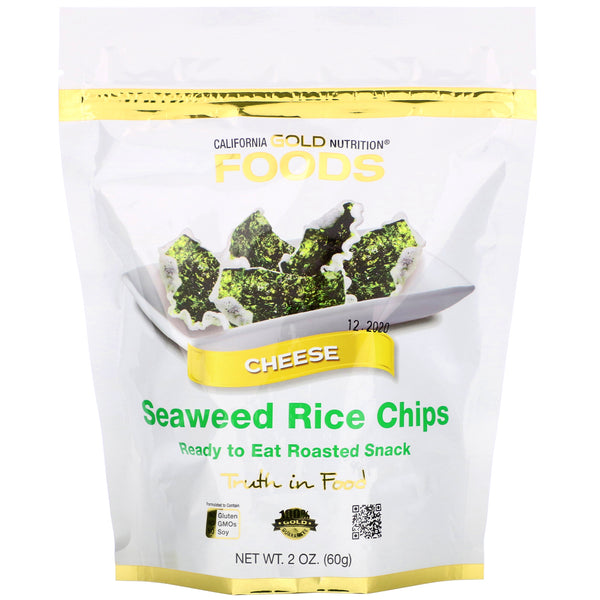 California Gold Nutrition, Seaweed Rice Chips, Cheese, 2 oz (60 g) - The Supplement Shop