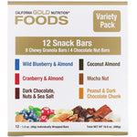 California Gold Nutrition, Foods, Variety Pack Snack Bars, 12 Bars, 1.4 oz (40 g) Each - The Supplement Shop