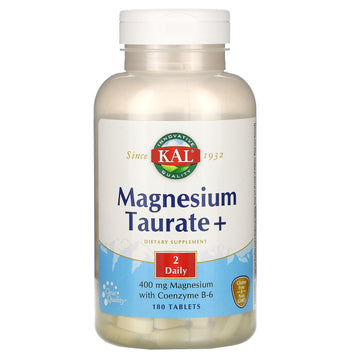 KAL, Magnesium Taurate +, 400 mg (per 2 cap serving) 180 Tablets