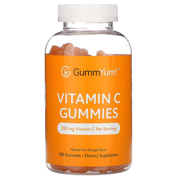 GummYum!, Vitamin C Gummies, Natural Tart Orange Flavor, 250 mg, 180 Gummies - The Supplement Shop