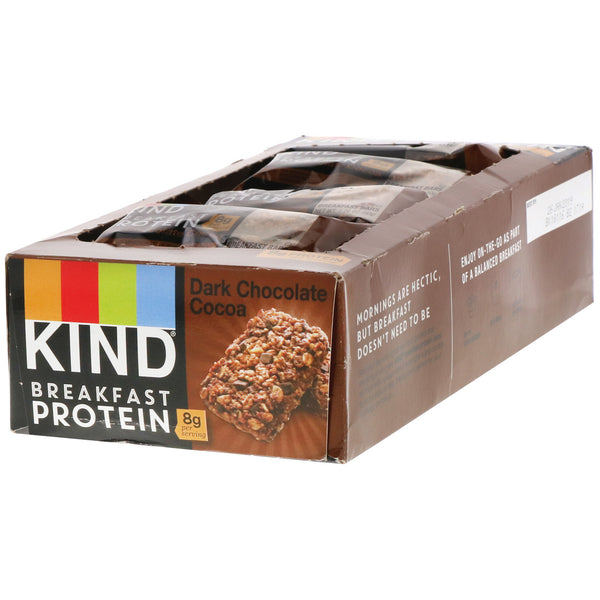 KIND Bars, Breakfast Protein, Dark Chocolate Cocoa, 8 Pack of 2 Bars, 1.76 oz (50 g) Each - The Supplement Shop