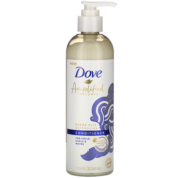 Dove, Amplified Textures, Super Slip Detangling Conditioner, 11.5 fl oz (340 ml) - The Supplement Shop