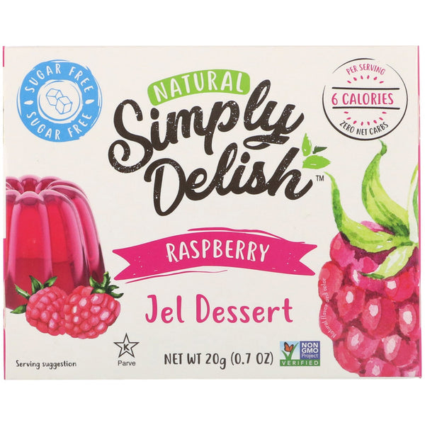 Natural Simply Delish, Natural Jel Dessert, Raspberry, 0.7 oz (20 g) - The Supplement Shop