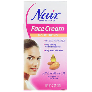 Nair, Hair Remover, Moisturizing Face Cream, For Upper Lip, Chin and Face, 2 oz (57 g)