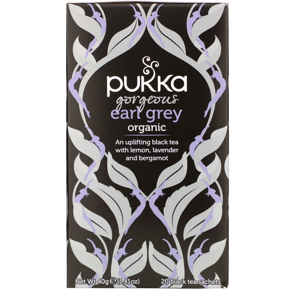 Pukka Herbs, Organic Gorgeous Earl Grey, 20 Black Tea Sachets, 1.41 oz (40 g) - The Supplement Shop