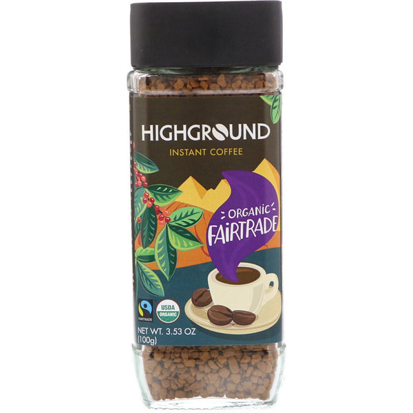 Highground Coffee, Organic Instant Coffee, Medium, 3.53 oz (100 g) - The Supplement Shop