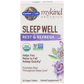 Garden of Life, MyKind Organics, Sleep Well, Rest & Refresh, 30 Vegan Tablets