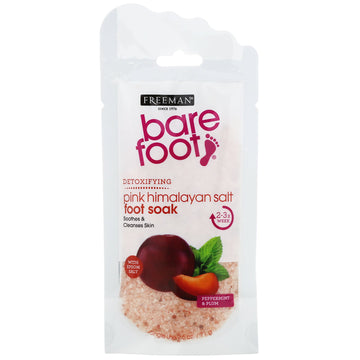Freeman Beauty, Bare Foot, Detoxifying, Pink Himalayan Salt Foot Soak, Peppermint & Plum, 2.5 oz (71 g)