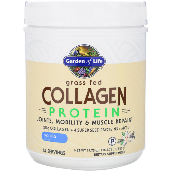 Garden of Life, Grass Fed Collagen Protein, Vanilla, 19.75 oz (560 g) - The Supplement Shop