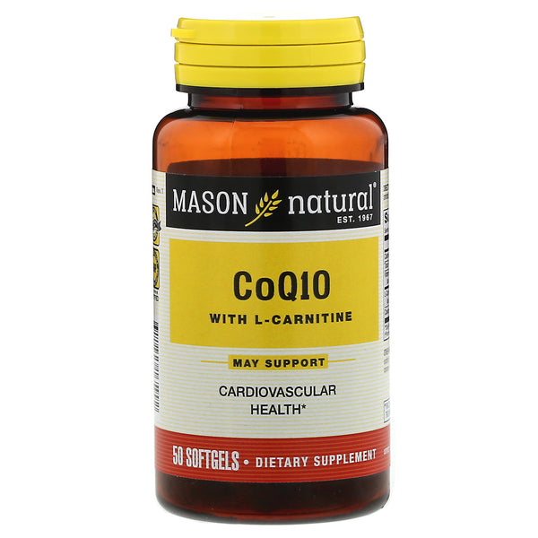Mason Natural, CoQ10 with L-Carnitine, 50 Softgels - The Supplement Shop