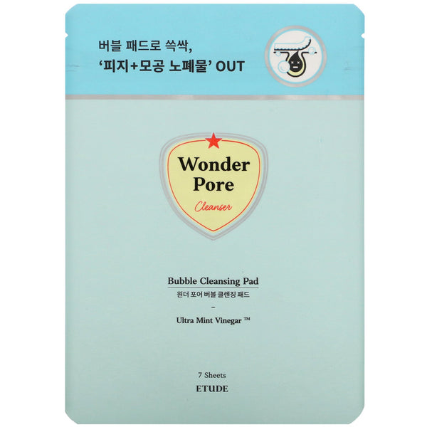Etude House, Wonder Pore, Bubble Cleansing Pad, 7 Sheets - The Supplement Shop