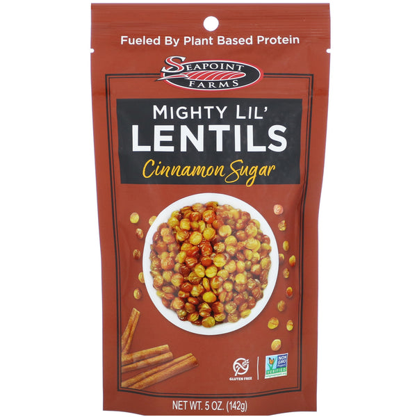Seapoint Farms, Mighty Lil' Lentils, Cinnamon Sugar, 5 oz (142 g) - The Supplement Shop