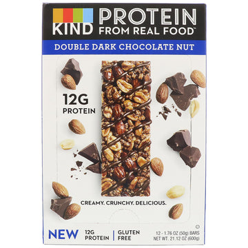 KIND Bars, Protein Bars, Double Dark Chocolate Nut, 12 Bars, 1.76 oz (50 g) Each