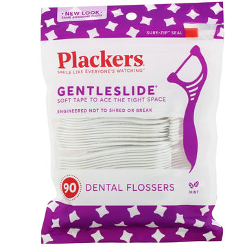 Plackers, Gentleslide, Dental Flossers, Mint , 90 Count