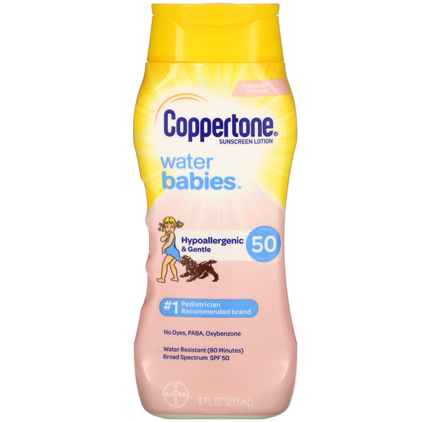 Coppertone, Water Babies, Sunscreen Lotion, SPF 50, 8 fl oz (237 ml) - The Supplement Shop