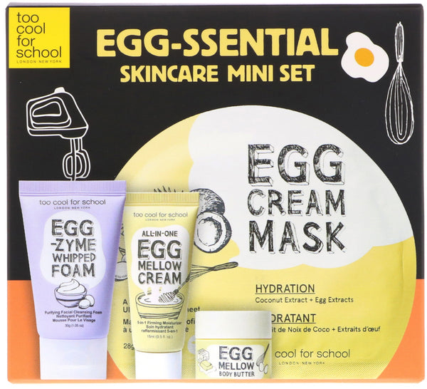 Too Cool for School, Egg-ssential Skincare Mini Set, 4 Piece Set - The Supplement Shop