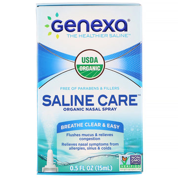 Genexa, Saline Care, Organic Nasal Spray,  0.5 fl oz (15 ml)