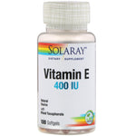 Solaray, Vitamin E, 400 IU, 100 Softgels - The Supplement Shop