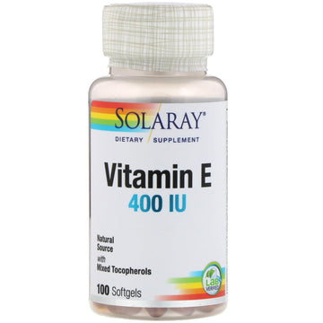 Solaray, Vitamin E, 400 IU, 100 Softgels