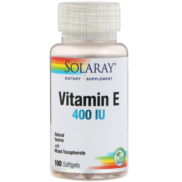 Solaray, Vitamin E, 400 IU, 100 Softgels - The Supplement Shop