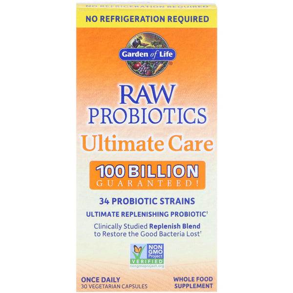 Garden of Life, RAW Probiotics Ultimate Care, 30 Vegetarian Capsules - The Supplement Shop
