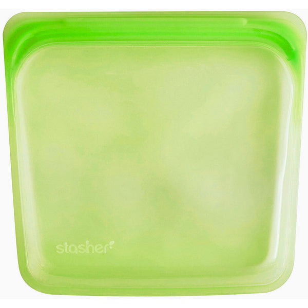 Stasher, Reusable Silicone Food Bag, Sandwich Size Medium, Lime, 15 fl oz (450 ml) - The Supplement Shop