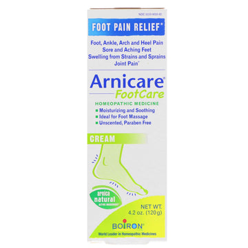 Boiron, Arnicare Foot Care Cream, Pain Relief, Unscented, 4.2 oz (120 g)