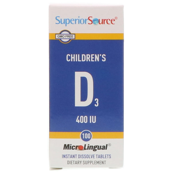 Superior Source, Children's D3, 400 IU, 100 MicroLingual Instant Dissolve Tablets - The Supplement Shop