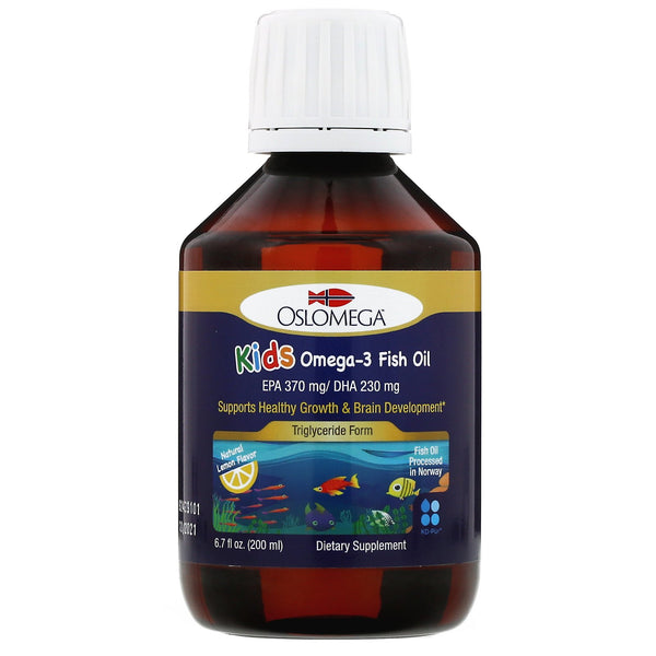 Oslomega, Norwegian Kids Omega-3 Fish Oil, Natural Lemon Flavor, 6.7 fl oz (200 ml) - The Supplement Shop
